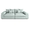 Image de Canape droit LISA DESIGN 3 places en velours bleu 135 x 270 x 80 cm