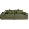 Image de Canape droit LISA DESIGN 3 places en velours vert 135 x 270 x 80 cm