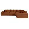 Image de Canape angle fixe LISA DESIGN 5 places en polyester rouge 135 x 135 x 80 cm