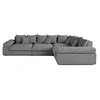 Image de Canape angle fixe LISA DESIGN 5 places en polyester gris 235 x 135 x 80 cm