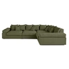 Image de Canape angle fixe LISA DESIGN 5 places en polyester vert 235 x 135 x 80 cm