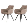 Image de Lot de 2 chaise de bar interieur non empilable non pliable en acier H. 83 cm beige
