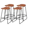 Image de Djoda - lot de 4 tabourets de bar - bois massif d'acacia - Noir / Bois