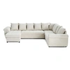 Image de Canape angle fixe BEST MOBILIER 7 places en simili-cuir beige 247 x 304 x 71 cm