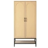 Image de Nagato - armoire - cannage et effet bois - 80 cm - Bois / Noir
