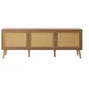 Image de Goto - meuble tv - effet bois et cannage - 3 portes - 167 cm - Bois