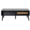 Image de Goto - table basse - noir et cannage - 1 tiroir et 1 niche - 110 cm - Noir