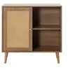 Image de Goto - buffet haut - effet bois et cannage - 2 niches et 1 porte - 80 cm - Bois