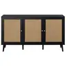 Image de Goto - buffet bas - noir et cannage - 3 portes - 140 cm - Noir