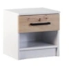 Image de Hayato - table de chevet - effet bois et blanc - 40 cm - Bois / Blanc