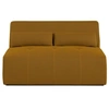 Image de Canape droit LISA DESIGN 2 places en tissu jaune 132 x 132 x 72 cm