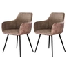Image de Lormi - lot de 2 fauteuils - en velours côtelé et velours - taupe - Taupe