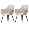Image de Lormi - lot de 2 fauteuils - en velours côtelé et velours - beige - Gris