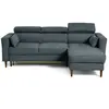 Image de Alicante - canapé d'angle réversible convertible avec têtières - coffre - 4 places - en tissu texturé - Bleu grisé