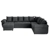 Image de Canape angle fixe BEST MOBILIER 7 places en simili-cuir gris 247 x 304 x 71 cm