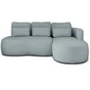 Image de Mahina - canapé d'angle droit - 4 places - convertible avec coffre - en tissu bouclette - Bleu