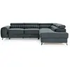Image de Talisay - canapé d'angle droit - 5 places - convertible avec coffre - en velours - Gris