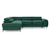 Image de Talisay - canapé d'angle gauche - 5 places - convertible avec coffre - en velours - Vert