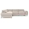 Image de Talisay - canapé d'angle gauche - 5 places - convertible avec coffre - en velours - Beige