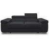 Image de Canape droit BEST MOBILIER 2 places en polyester noir 102 x 198 x 90 cm
