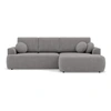 Image de Candela - canapé d'angle droit 4 places - convertible avec coffre - en tissu bouclette - Gris