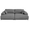 Image de Garance - canapé droit 4 places double méridienne - assise profonde - en velours côtelé - Gris foncé