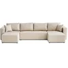 Image de Topaze - canapé panoramique - 7 places - convertible avec coffre - en tissu - Beige