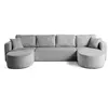 Image de Canape angle fixe BEST MOBILIER 7 places en polyester gris 162 x 313 x 86 cm