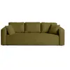 Image de Miro - canapé droit 3 places - convertible avec coffre - en velours texturé - Vert Olive