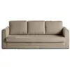 Image de Canape droit BEST MOBILIER 3 places en polyester marron 210 x 210 x 79 cm
