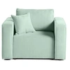 Image de Topaze - fauteuil - en velours texturé - Bleu