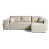 Image de Topaze - canapé d'angle réversible 4 places - convertible avec coffre, tablette et poufs - en velours côtelé - Beige