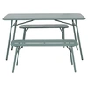 Image de Ribola - ensemble table et bancs de jardin - 4 personnes - vert - Vert