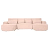 Image de Mahina - canapé panoramique en U 7 places - convertible avec coffre - en tissu bouclette - Rose