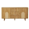 Image de Milazzo - buffet bas - bois plaqué chêne et cannage - 3 tiroirs et 2 portes - 160 cm - Bois