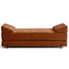 Image de Brescia - banquette 3 places convertible en tissu velours relief - Terracotta