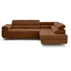 Image de Canape angle fixe LISA DESIGN 5 places en velours rouge 202 x 272 x 90 cm