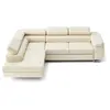 Image de Zaria - canapé d'angle gauche 5 places convertible avec coffre et têtières en simili - Beige