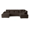 Image de Canape angle fixe LISA DESIGN 7 places en polyester marron 300 x 300 x 76 cm