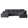 Image de Canape angle fixe LISA DESIGN 7 places en polyester gris 300 x 300 x 76 cm
