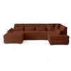 Image de Canape angle fixe LISA DESIGN 7 places en polyester rouge 300 x 300 x 76 cm