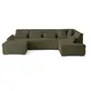 Image de Canape angle fixe LISA DESIGN 7 places en polyester vert 300 x 300 x 76 cm