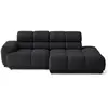 Image de Canape angle fixe LISA DESIGN 3 places en tissu noir 239 x 239 x 86 cm