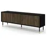 Image de Kirua - meuble tv - 4 portes - 180 cm - Noir / Bois