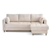 Image de Anna - canapé d'angle droit 4 places convertible avec coffre en velours texturé - Beige