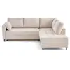 Image de Canape angle fixe LISA DESIGN 5 places en velours beige 230 x 230 x 85 cm