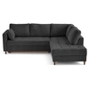 Image de Anna - canapé d'angle droit 5 places convertible en velours texturé - Gris Anthracite