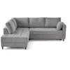 Image de Anna - canapé d'angle gauche 5 places convertible en velours texturé - Gris