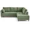 Image de Anna - canapé d'angle droit 5 places convertible en velours texturé - Vert sauge