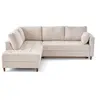 Image de Anna - canapé d'angle gauche 5 places convertible en velours texturé - Beige